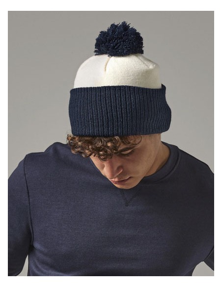 BEE-B451-Snowstar® Two-Tone Beanie 2